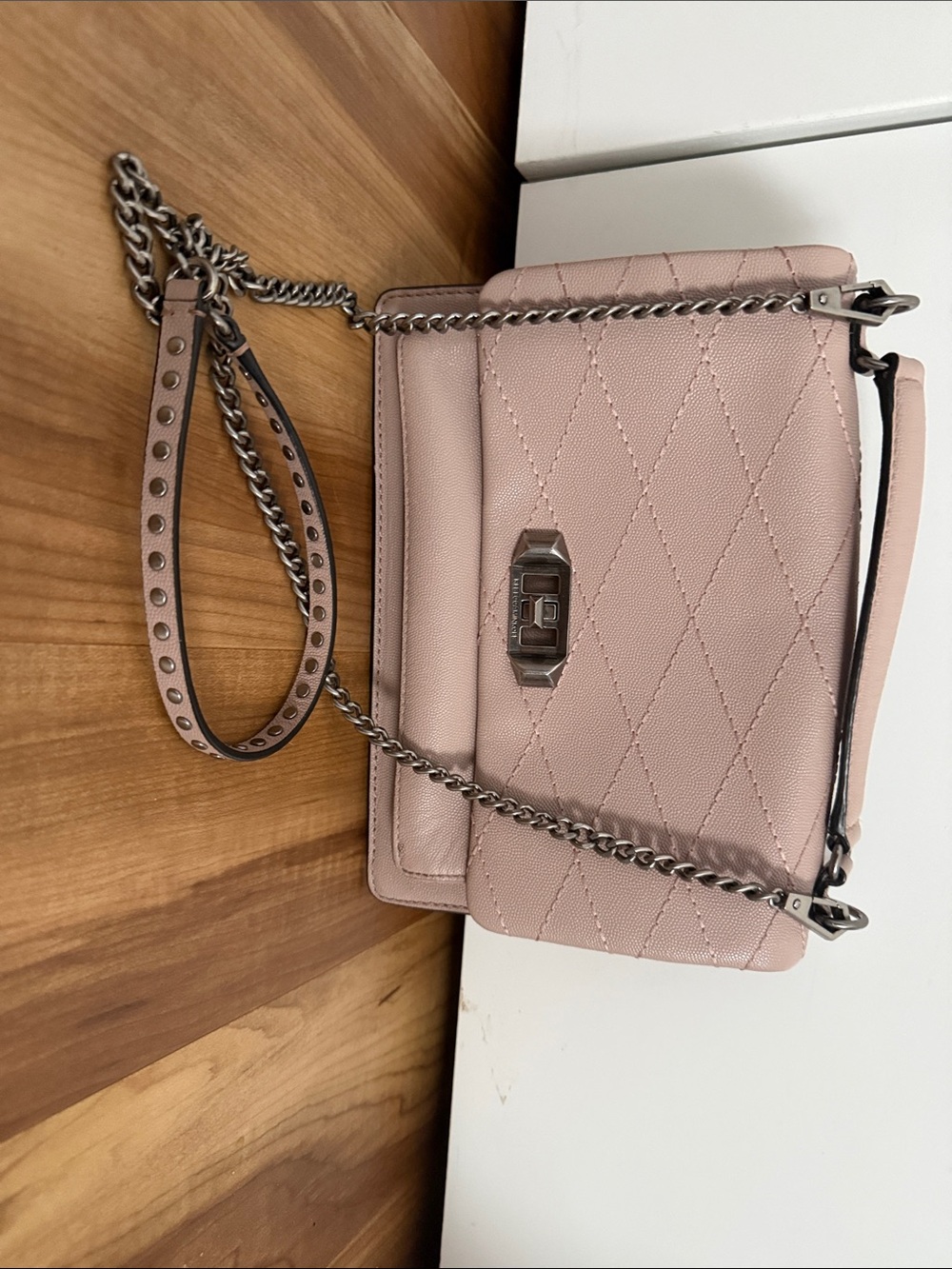 Rebecca Minkoff Je T'aime Medium Quilted Leather Crossbody Bag - Blush Pink